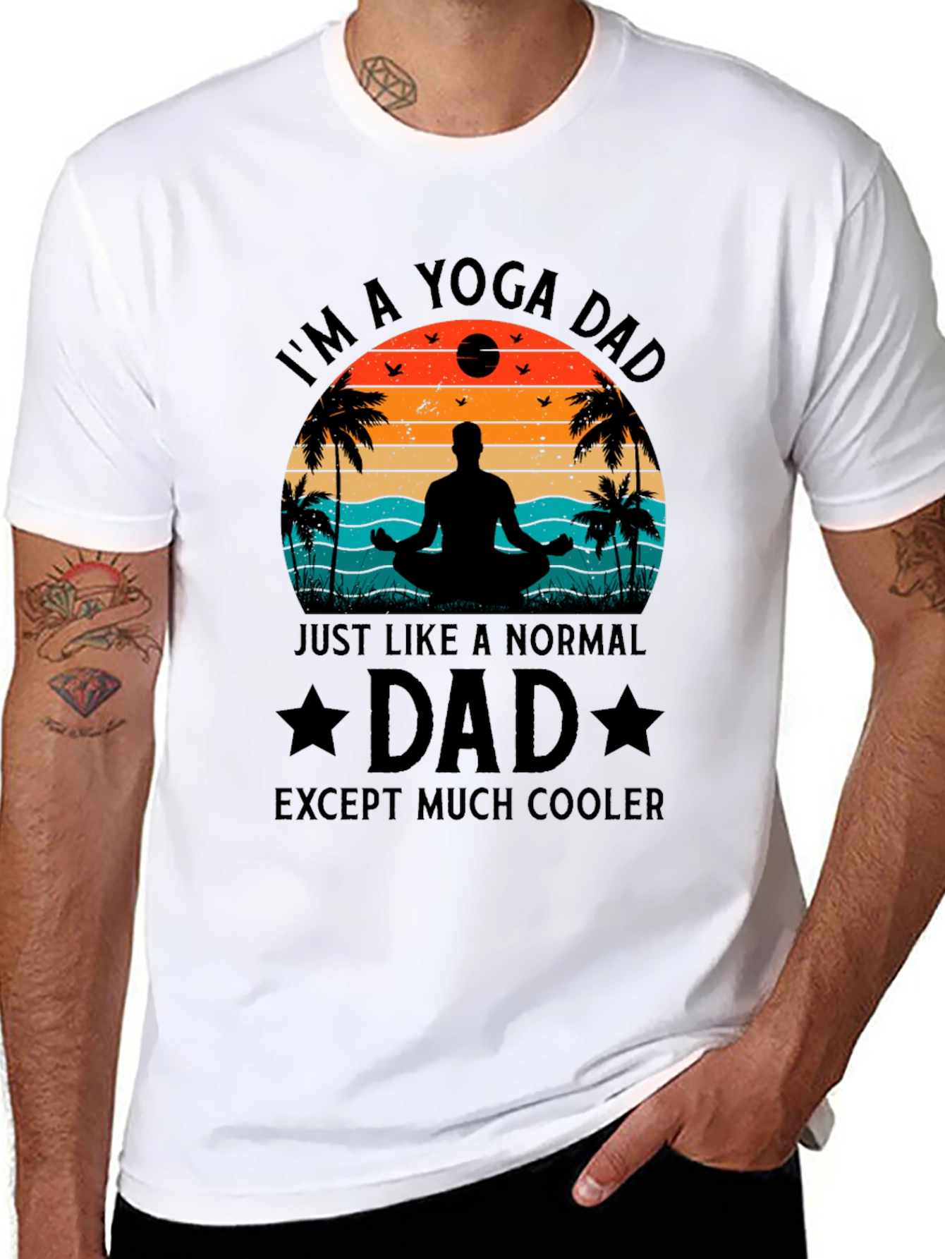 Yoga Dad Black T-Shirt - Cool Fathers Day Gift