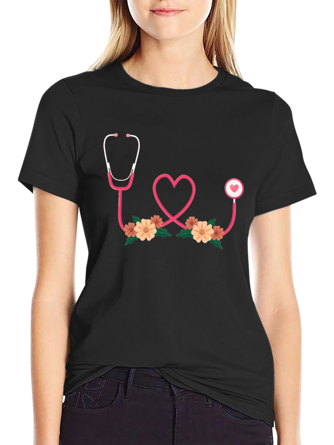 Heart Stethoscope Graphic Tee - Medical Love Shirt