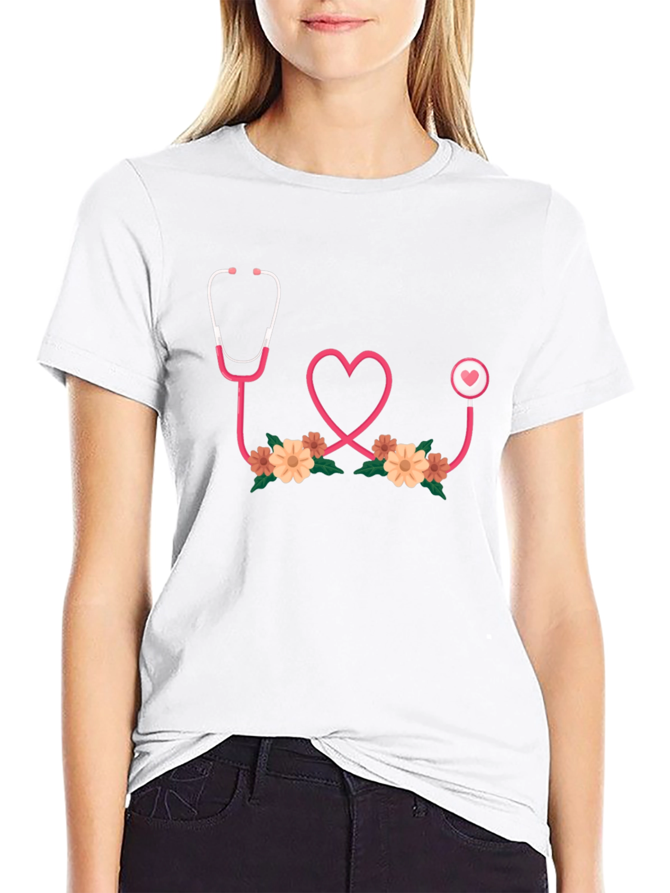 Heart Stethoscope Graphic Tee - Medical Love Shirt