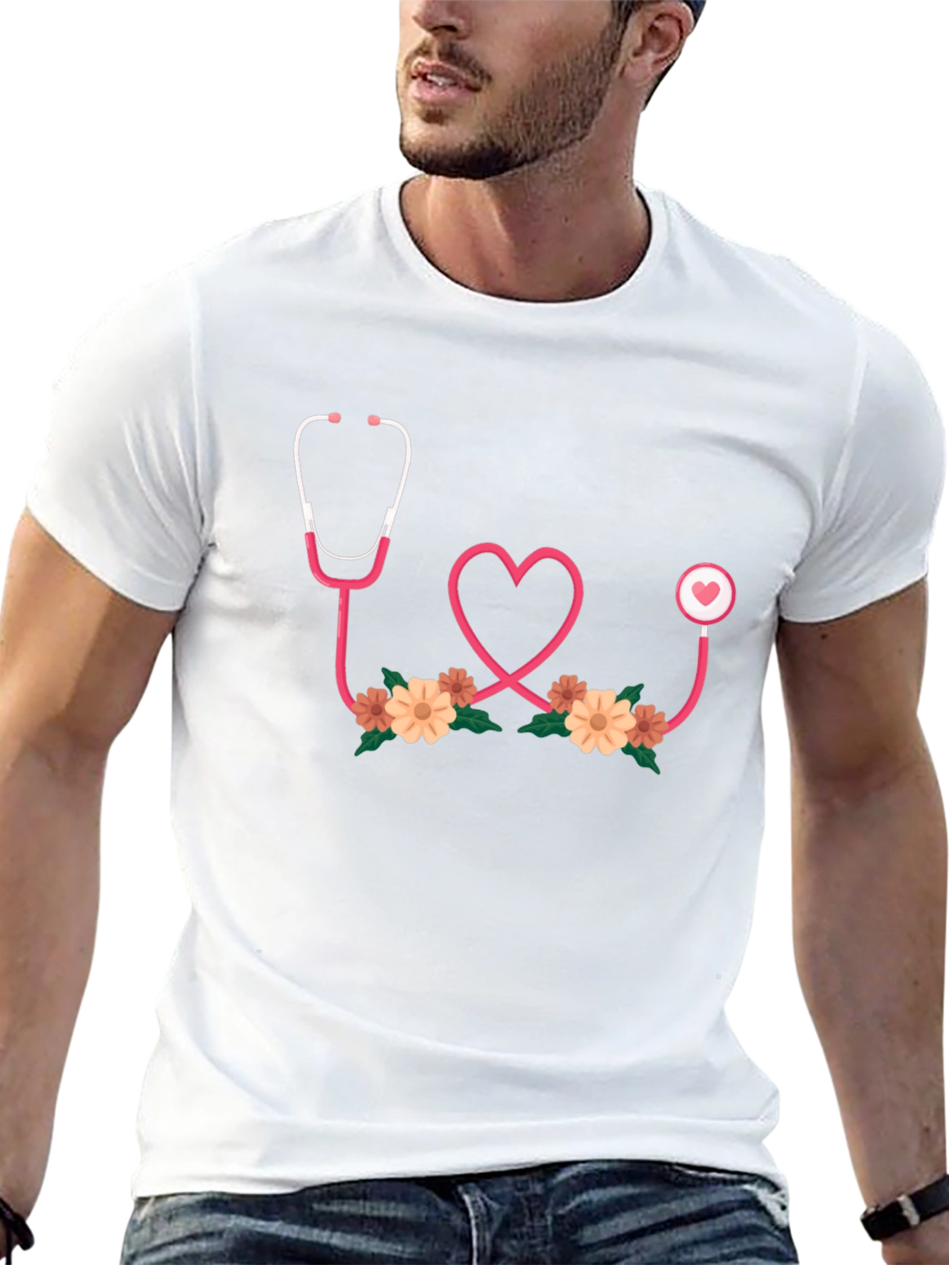 Heart Stethoscope Graphic Tee - Medical Love Shirt