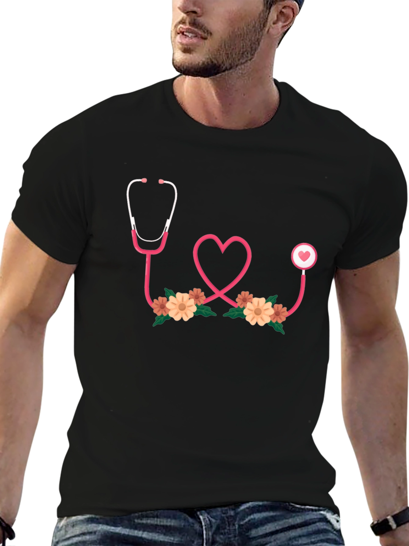 Heart Stethoscope Graphic Tee - Medical Love Shirt