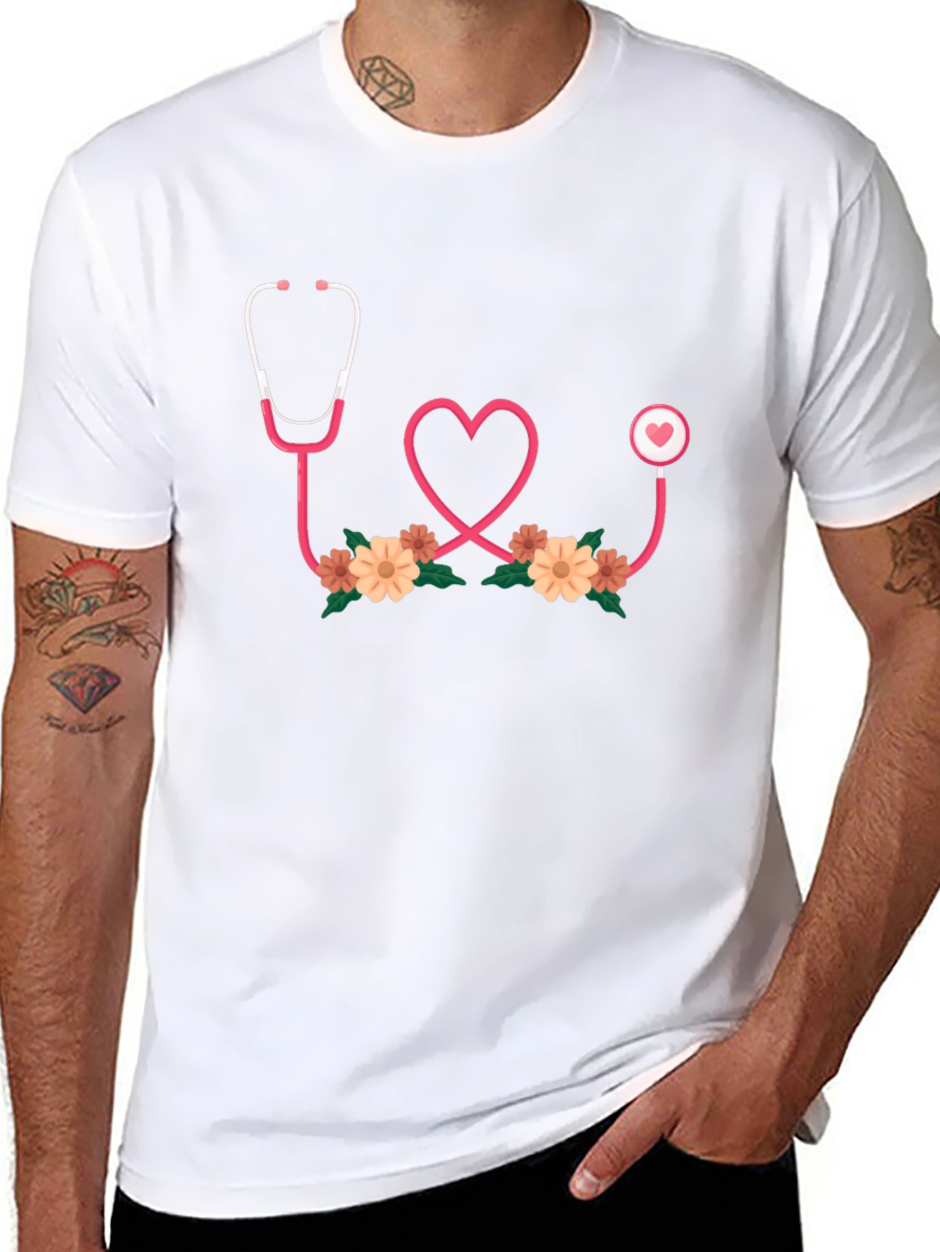 Heart Stethoscope Graphic Tee - Medical Love Shirt
