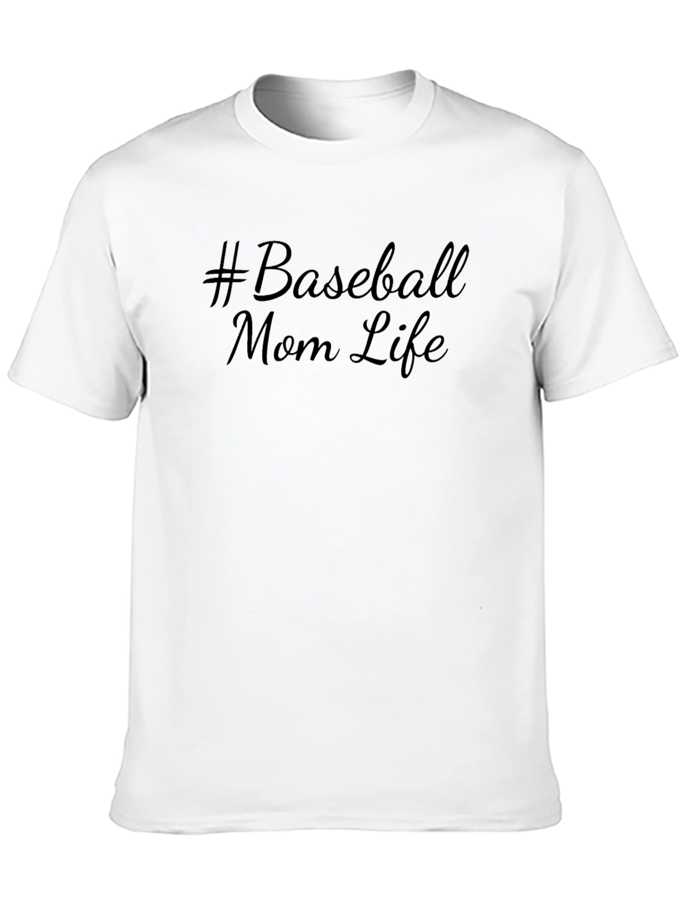 #Baseball Mom Life Black Graphic Tee