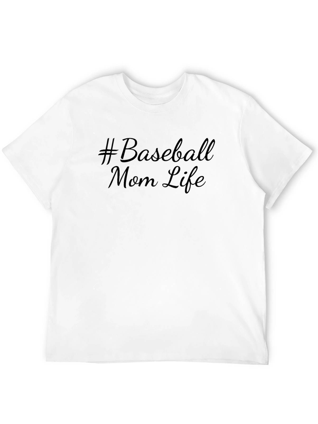 #Baseball Mom Life Black Graphic Tee
