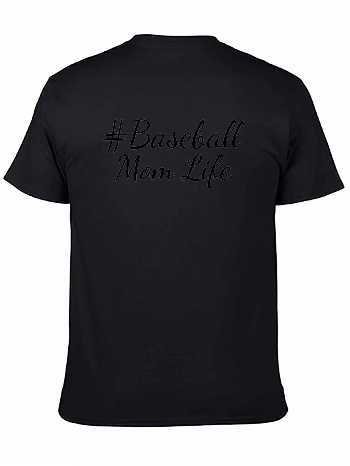 #Baseball Mom Life Black Graphic Tee