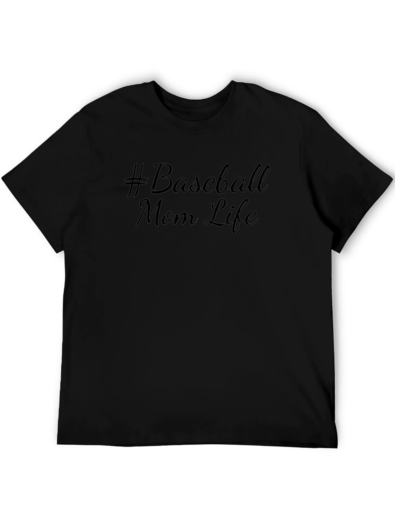 #Baseball Mom Life Black Graphic Tee