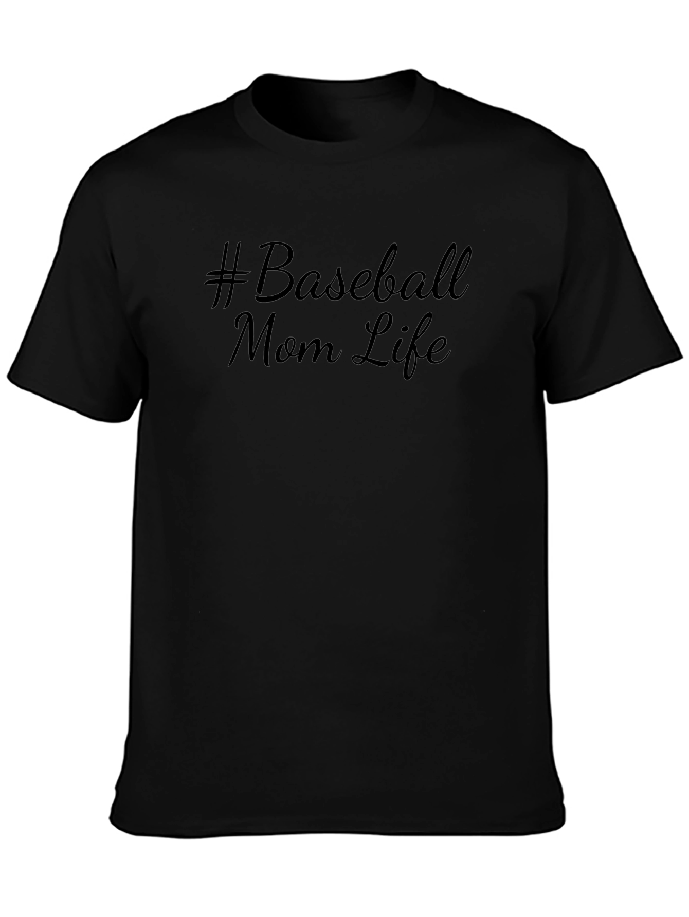 #Baseball Mom Life Black Graphic Tee