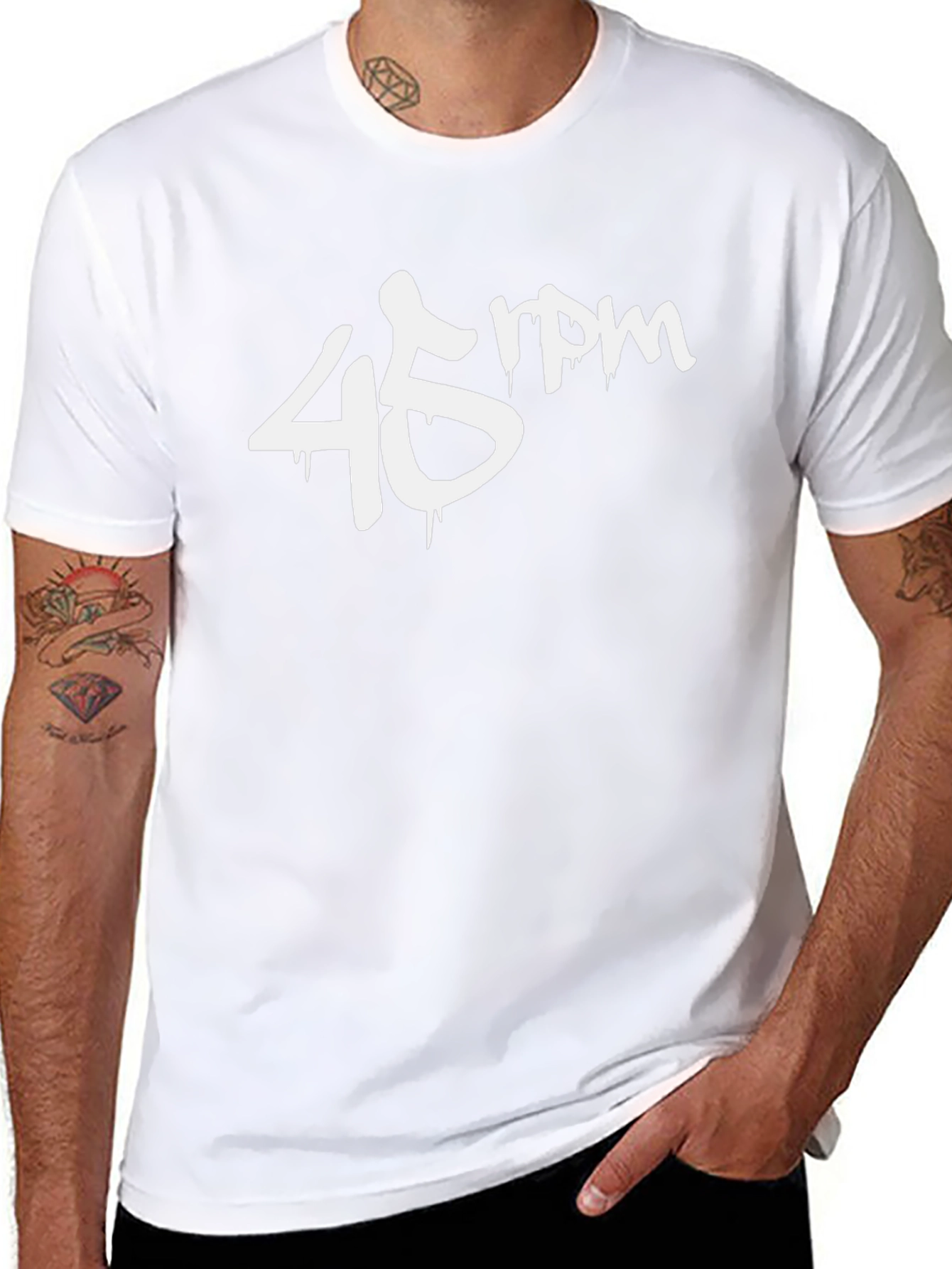 45 RPM Graphic Tee - Stylish Black Cotton T-Shirt