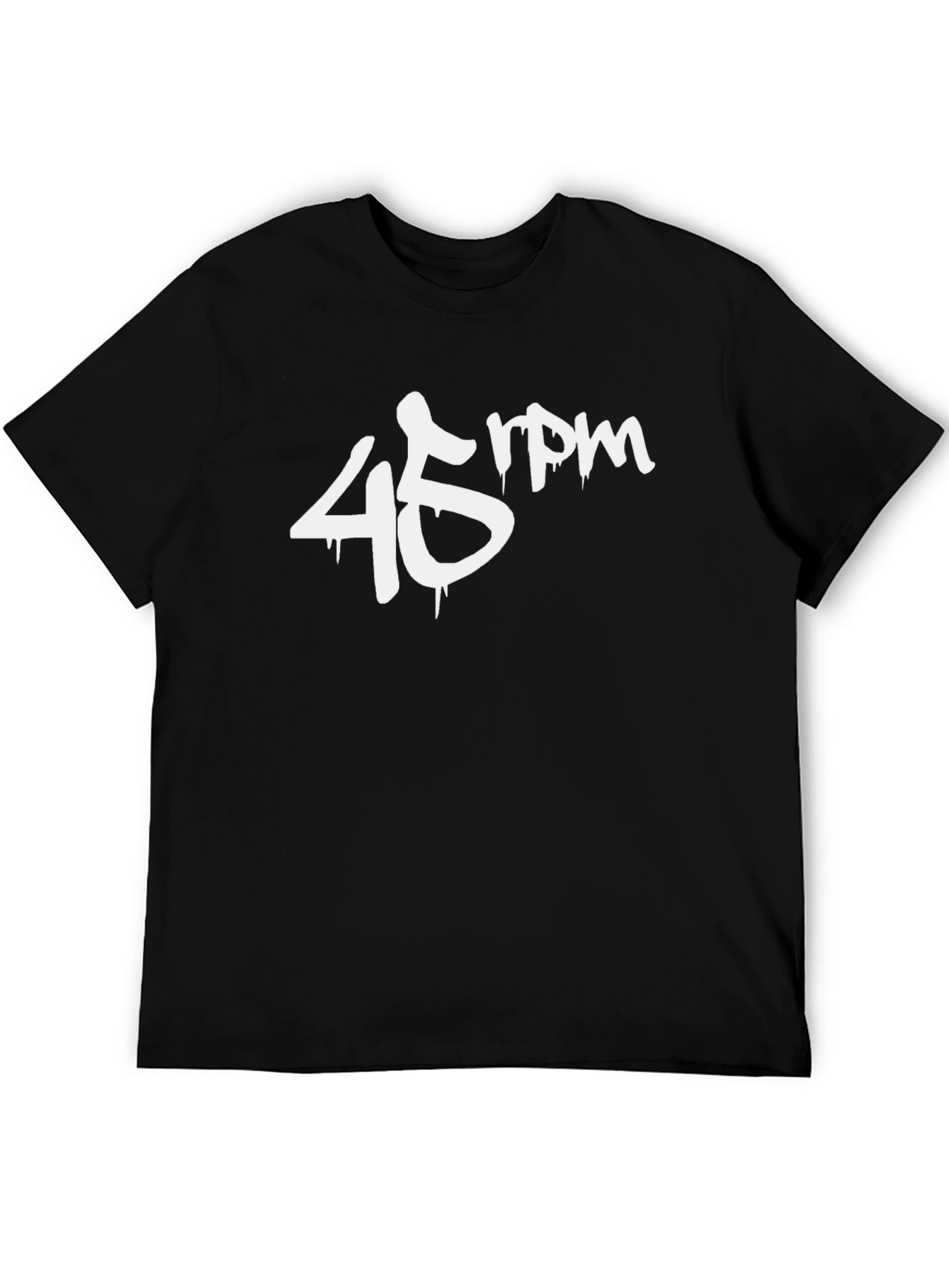 45 RPM Graphic Tee - Stylish Black Cotton T-Shirt