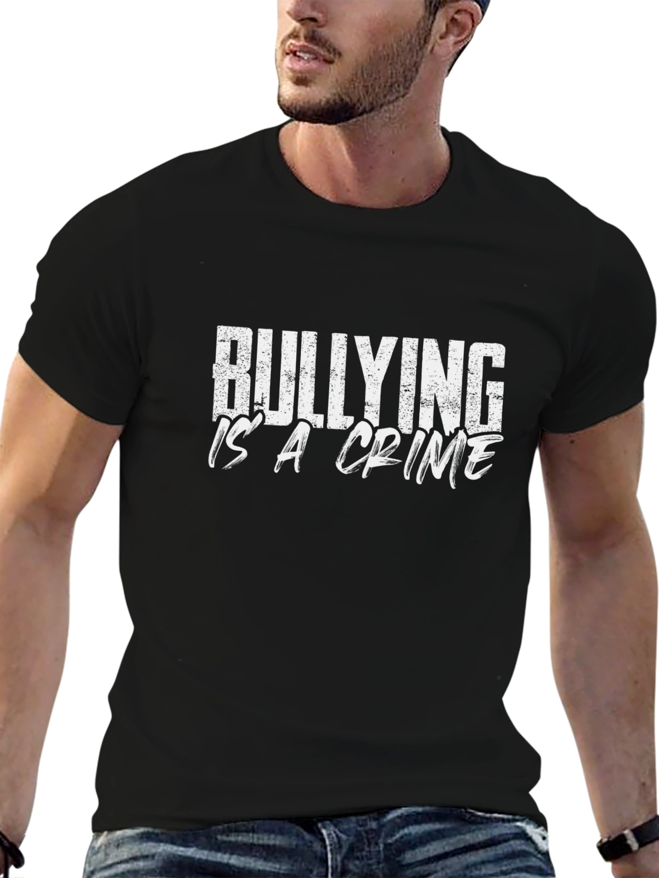Bullying Is A Crime Black Graphic T-Shirt