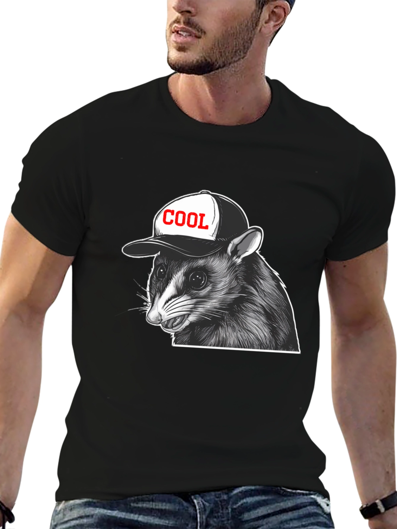 Cool Raccoon Graphic T-Shirt