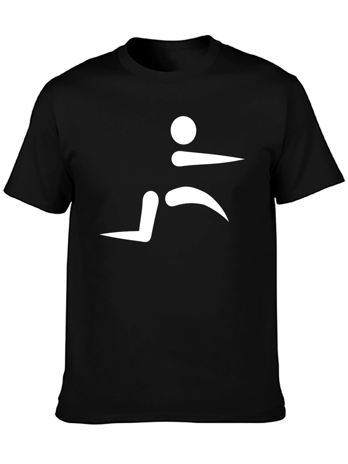 Mens Black T-Shirt with Abstract Runner Design