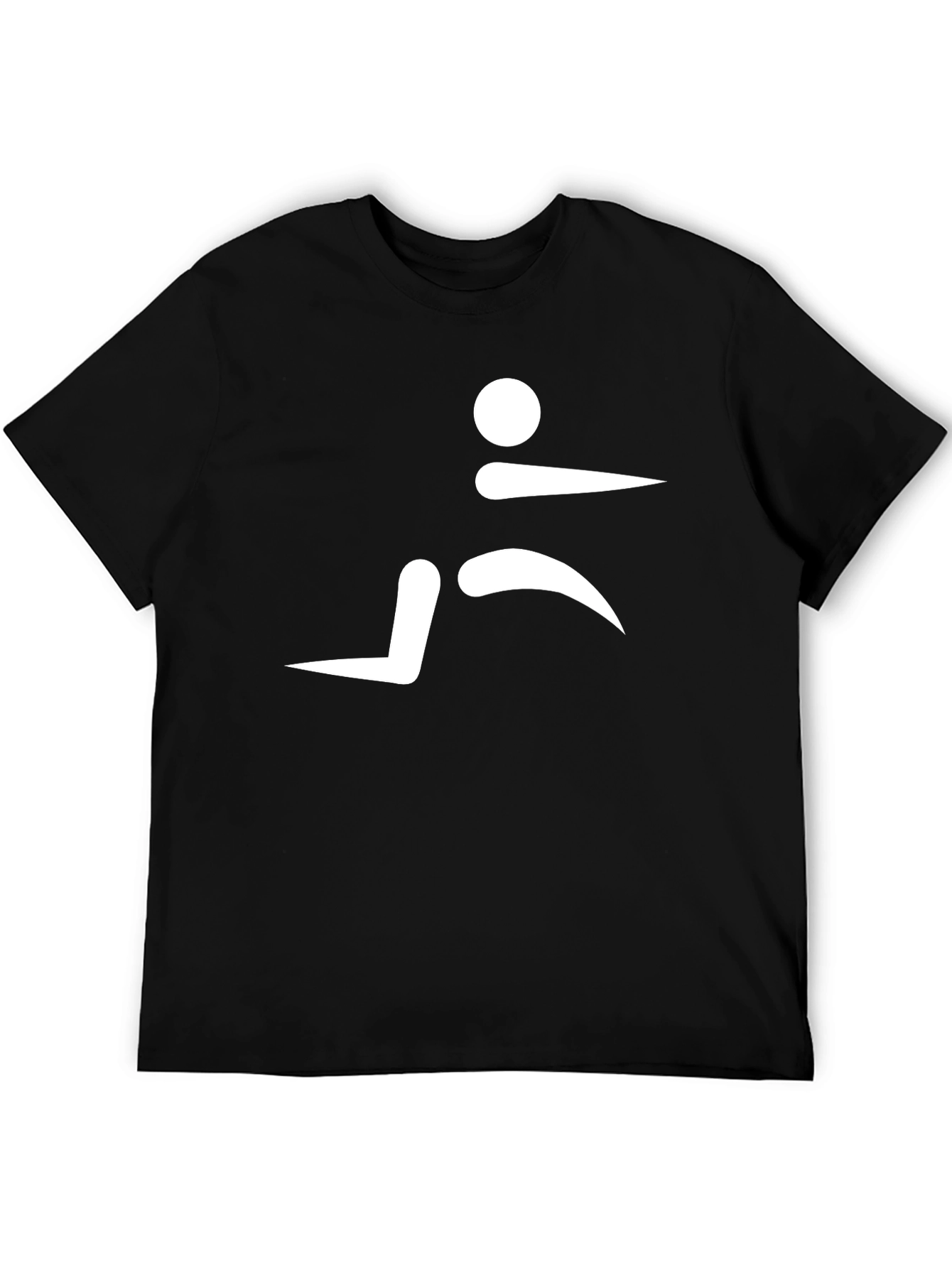 Mens Black T-Shirt with Abstract Runner Design