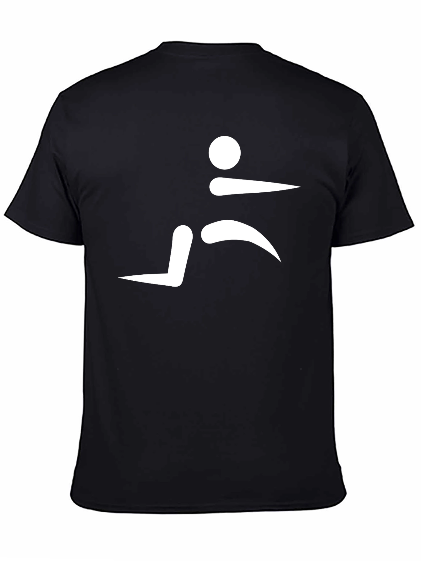 Mens Black T-Shirt with Abstract Runner Design