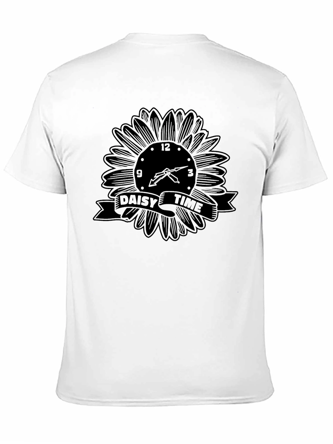 Daisy Time Graphic Tee - Stylish Black Cotton T-Shirt