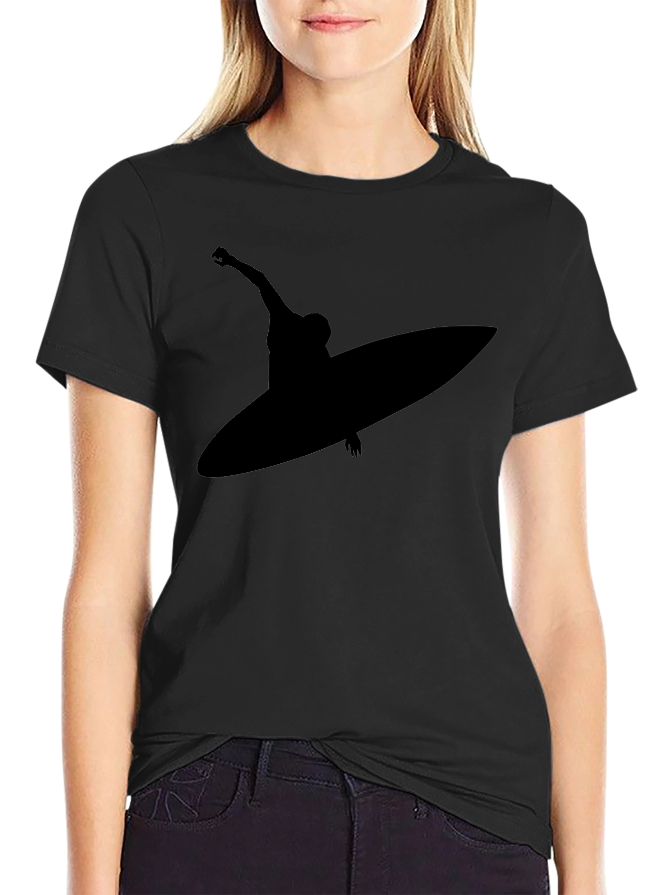 Surfer Silhouette Black T-Shirt