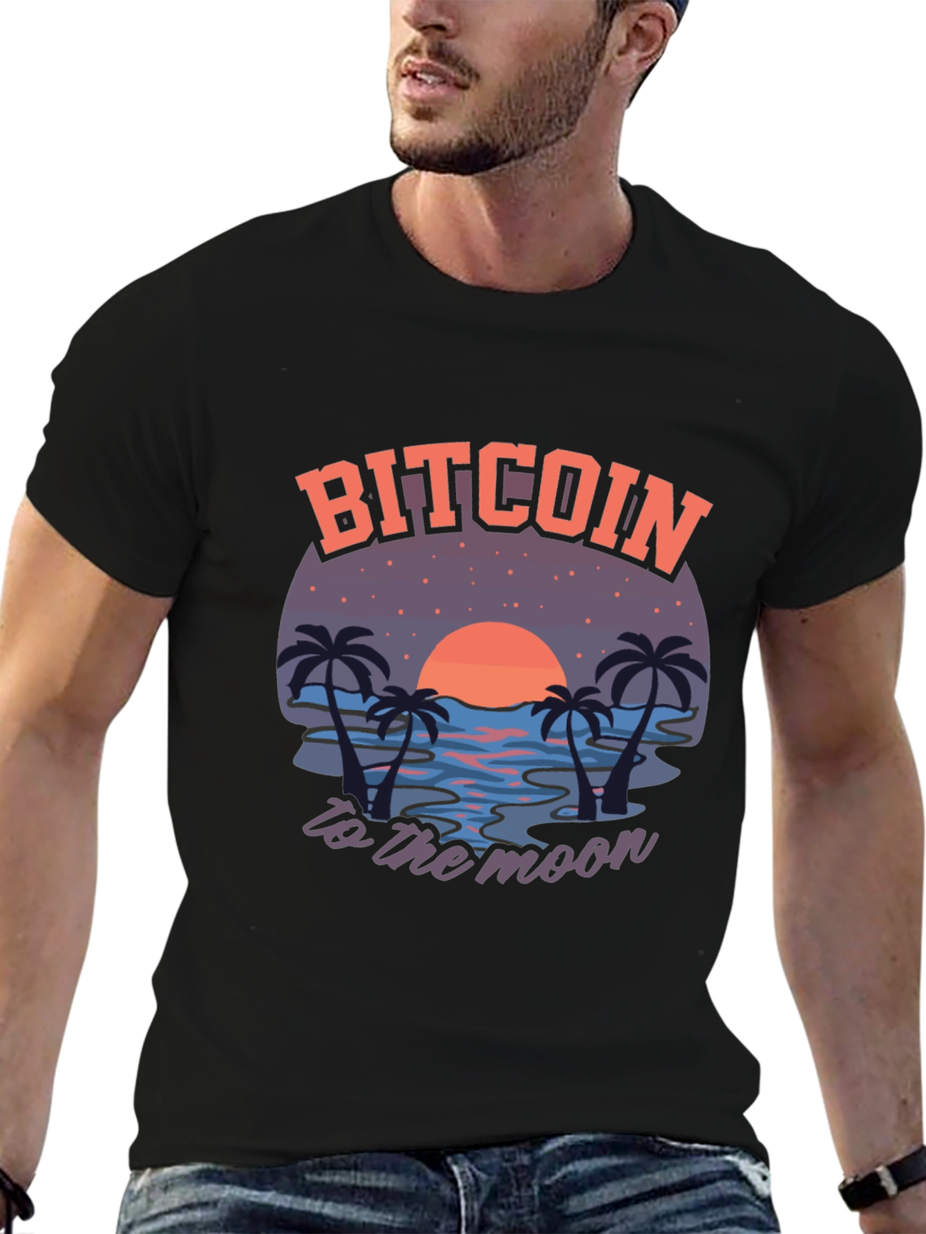 Bitcoin to the Moon Graphic T-Shirt