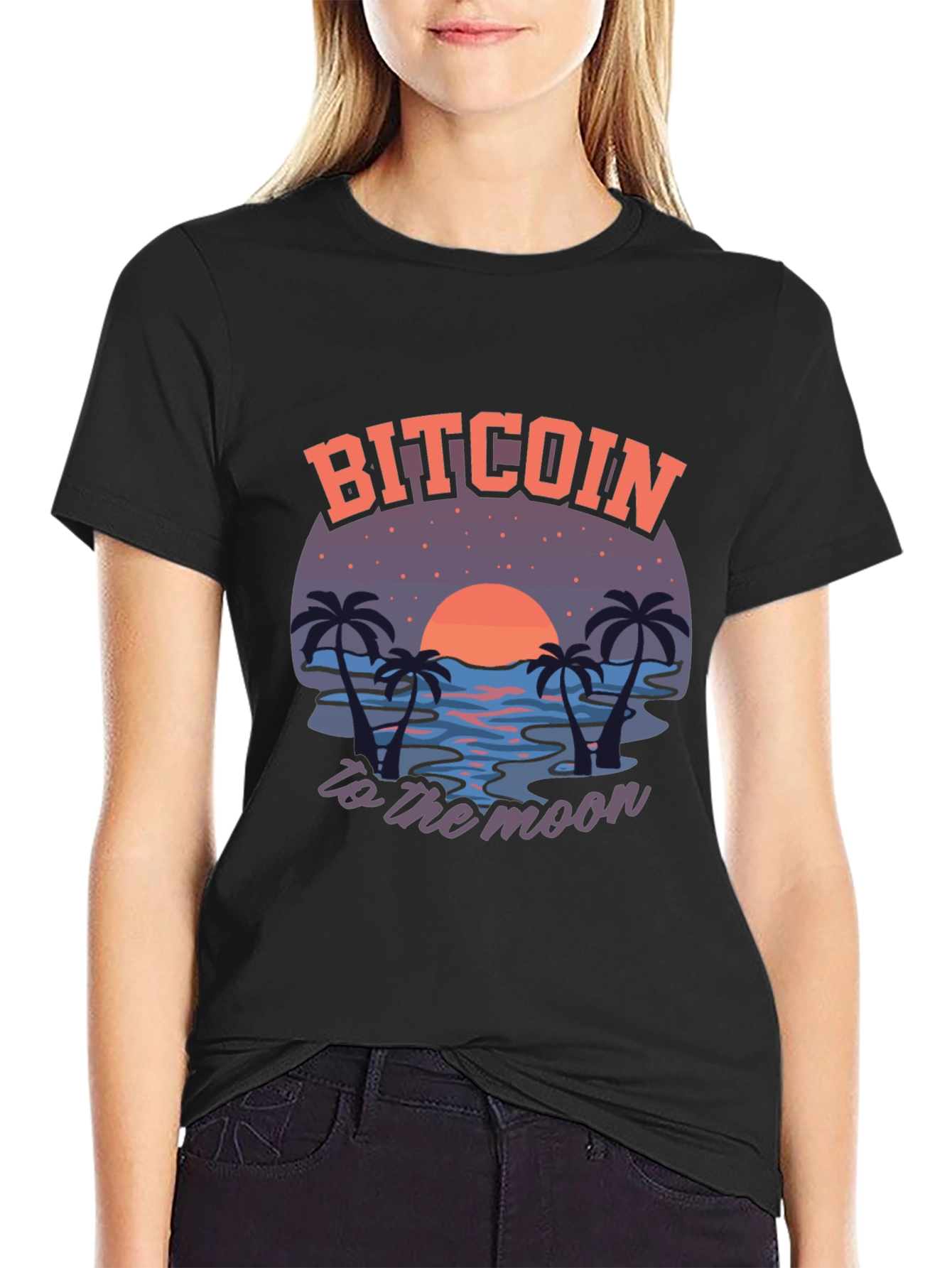 Bitcoin to the Moon Graphic T-Shirt