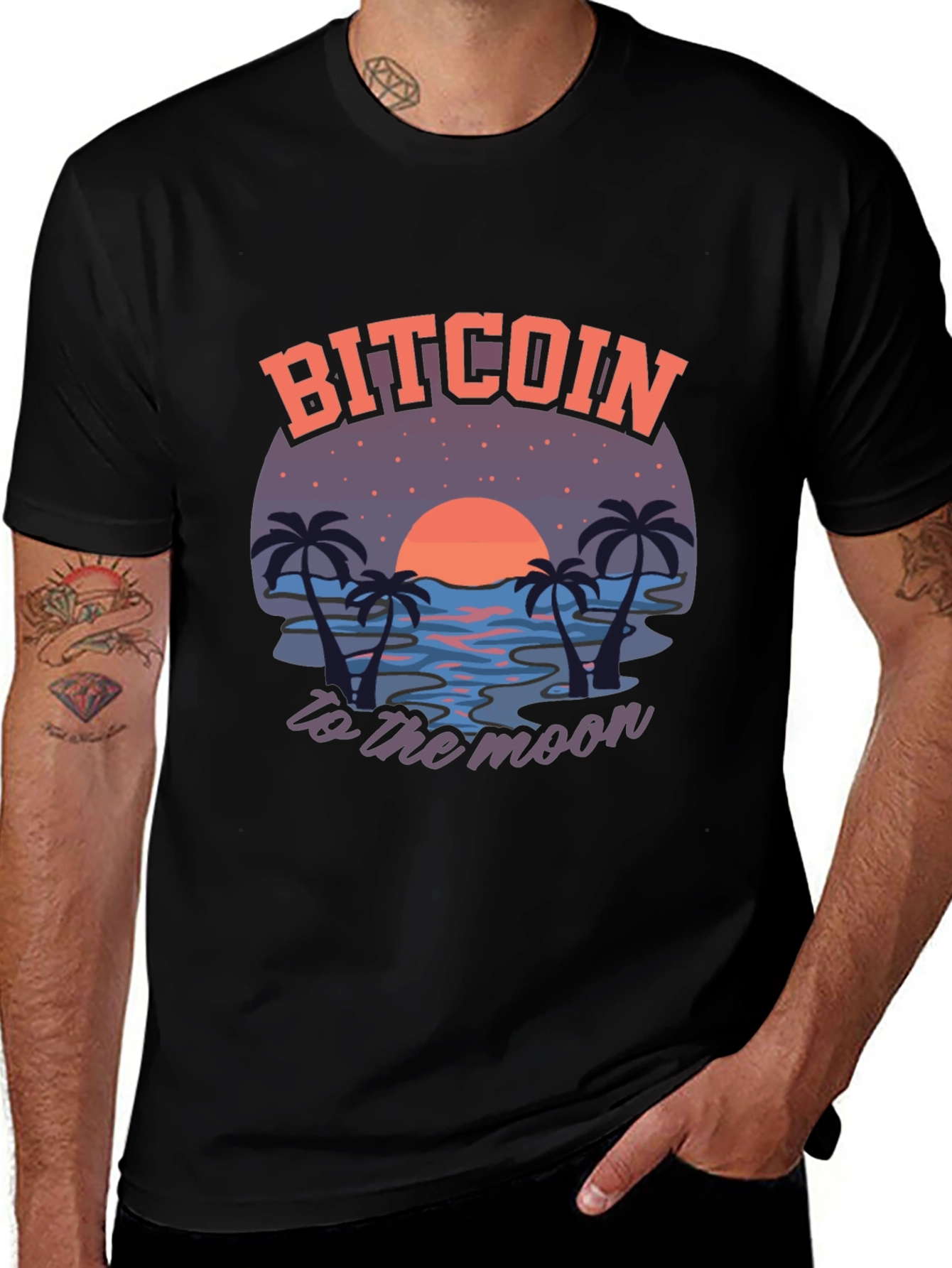 Bitcoin to the Moon Graphic T-Shirt
