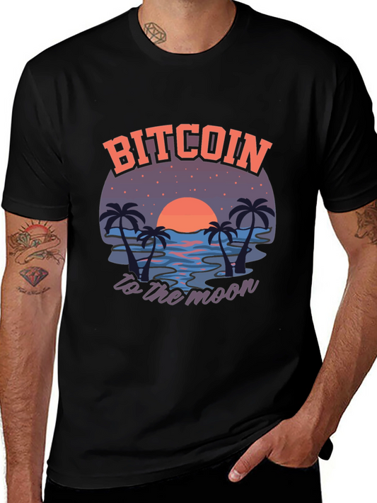 Bitcoin to the Moon Graphic T-Shirt
