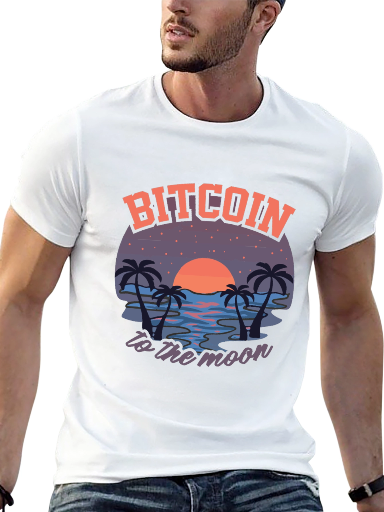 Bitcoin to the Moon Graphic T-Shirt