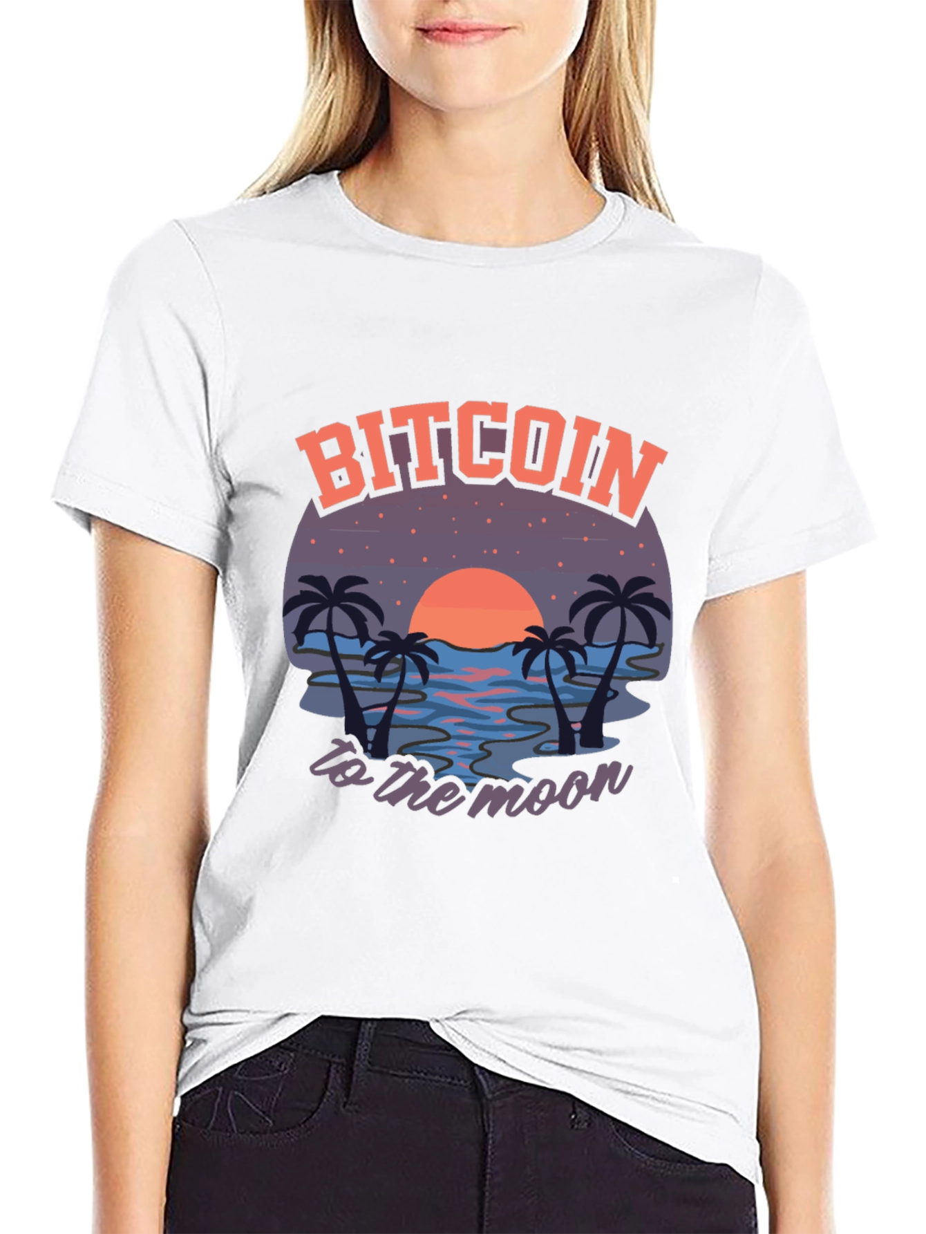 Bitcoin to the Moon Graphic T-Shirt
