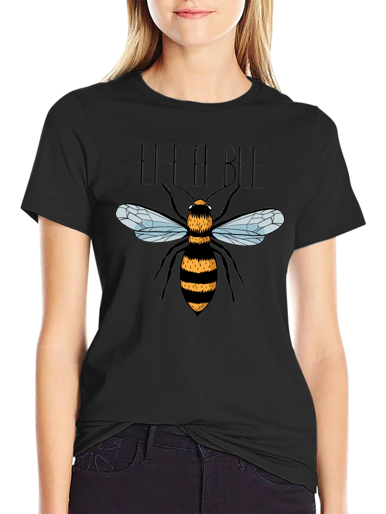 Let It Bee Graphic T-Shirt - Black Bee Design