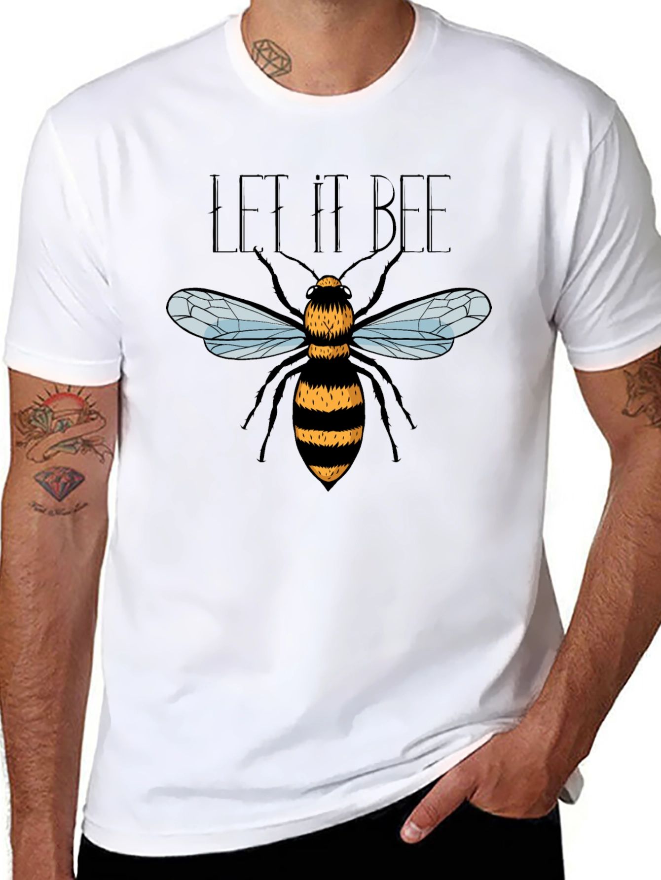 Let It Bee Graphic T-Shirt - Black Bee Design