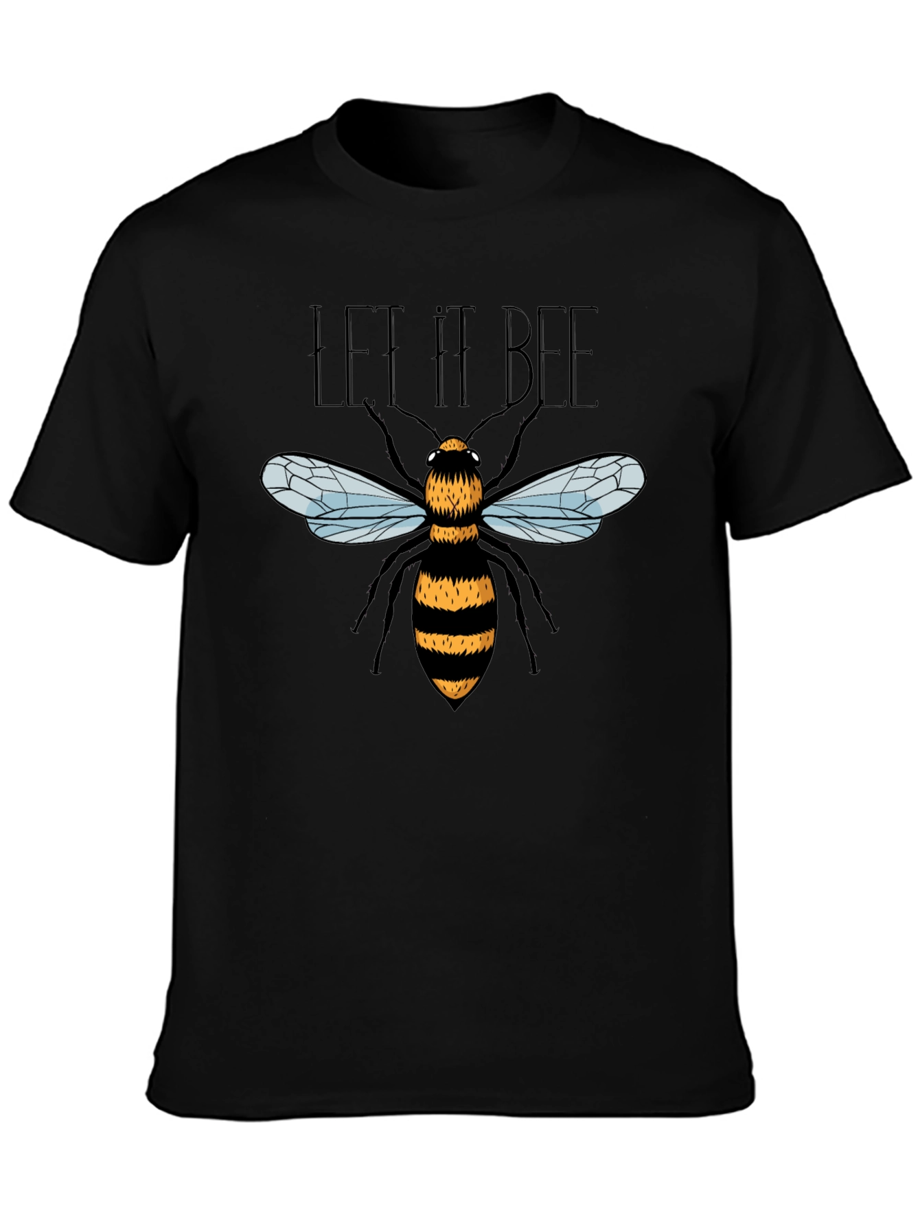 Let It Bee Graphic T-Shirt - Black Bee Design