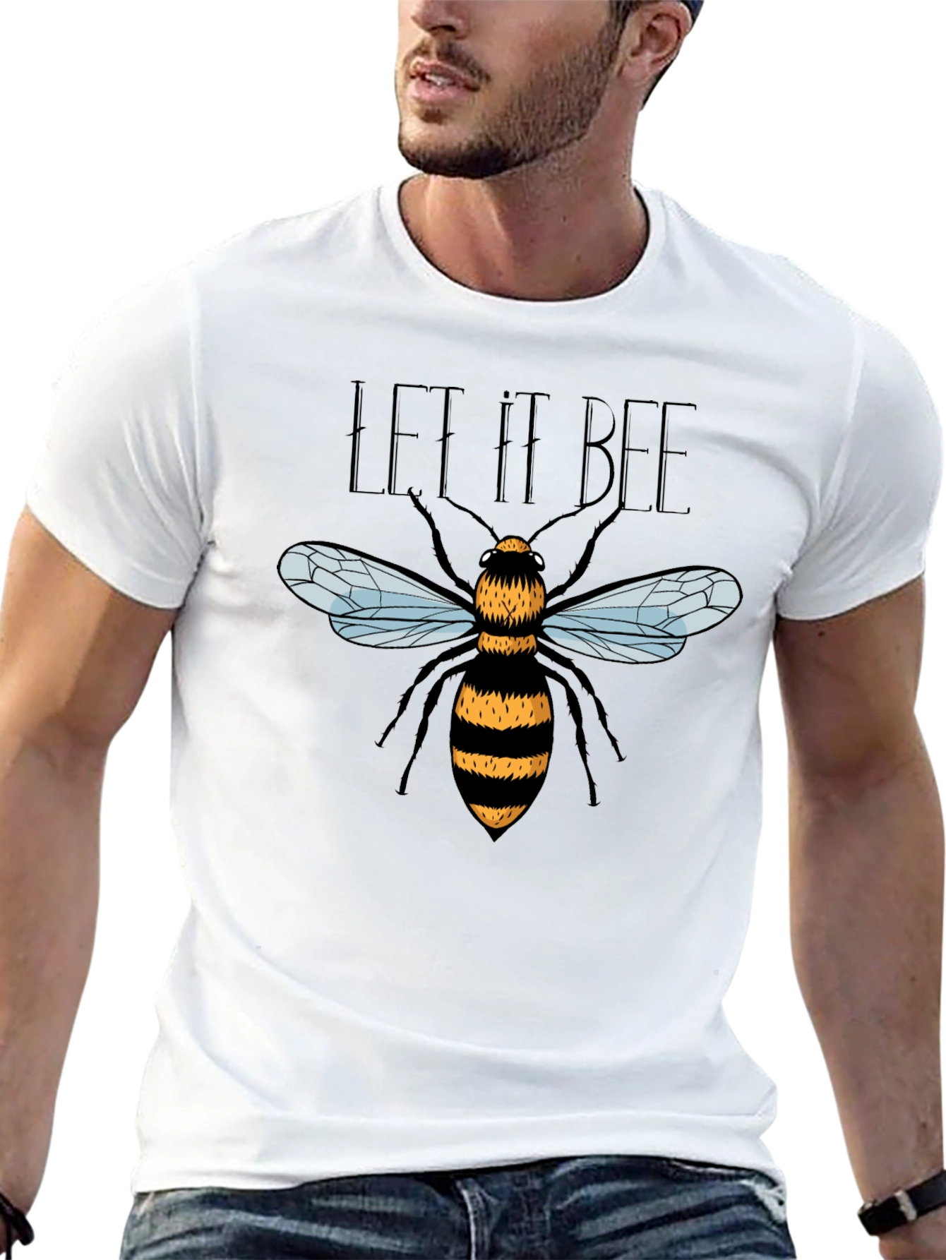 Let It Bee Graphic T-Shirt - Black Bee Design