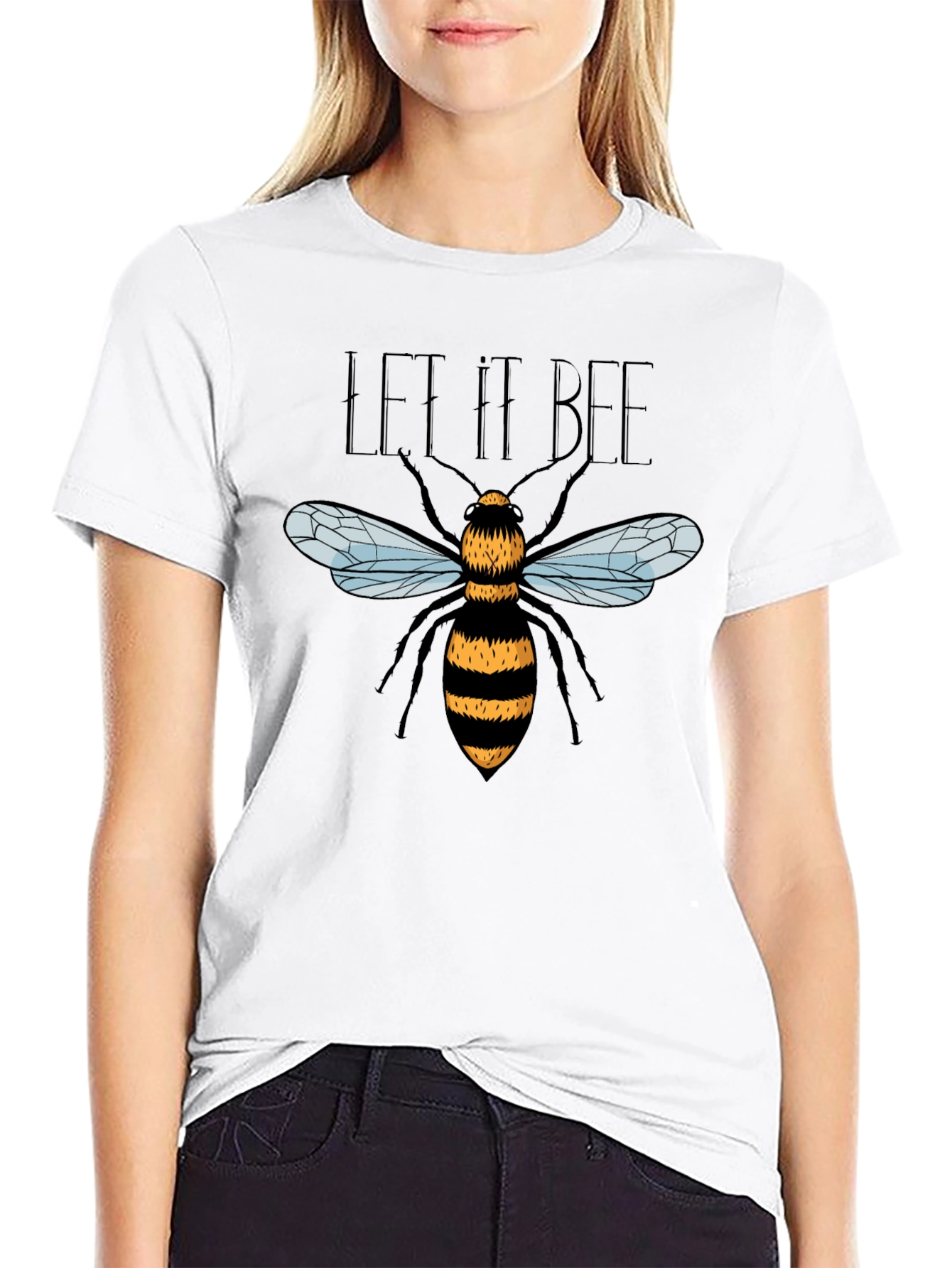 Let It Bee Graphic T-Shirt - Black Bee Design
