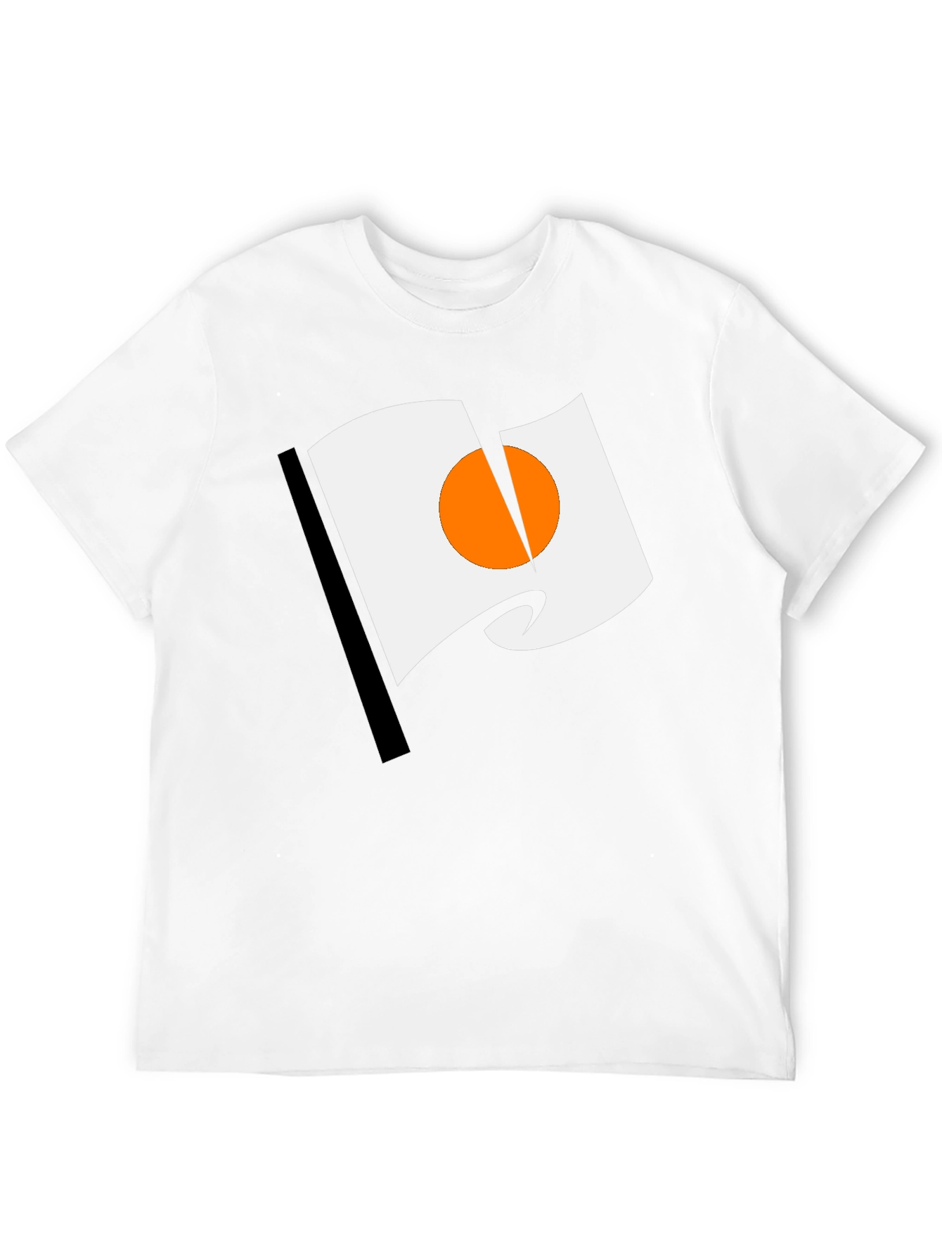 Abstract Flag Graphic Print Black Tee Shirt