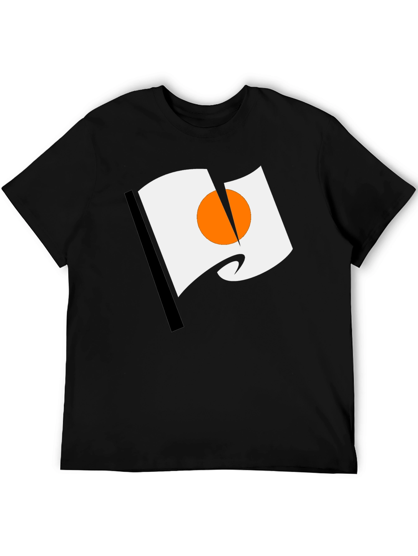 Abstract Flag Graphic Print Black Tee Shirt