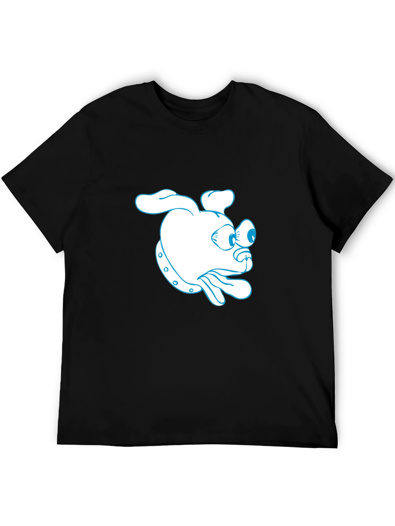 Cartoon Dog Graphic Black T-Shirt