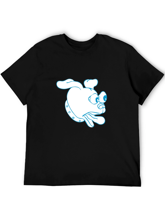 Cartoon Dog Graphic Black T-Shirt