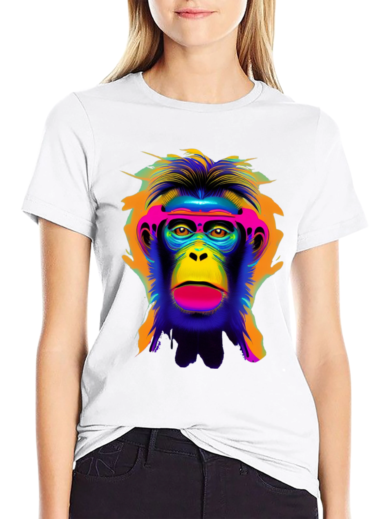 Vibrant Monkey Graphic Tee - Bold Statement Shirt