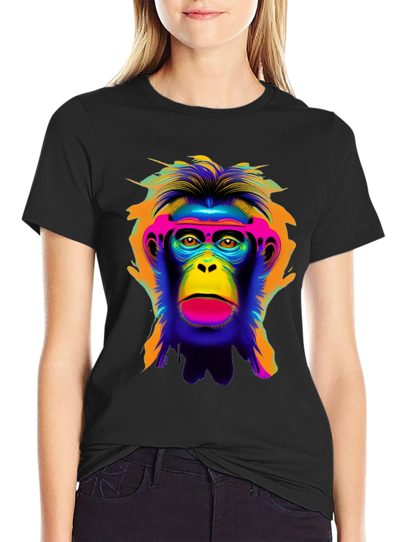 Vibrant Monkey Graphic Tee - Bold Statement Shirt
