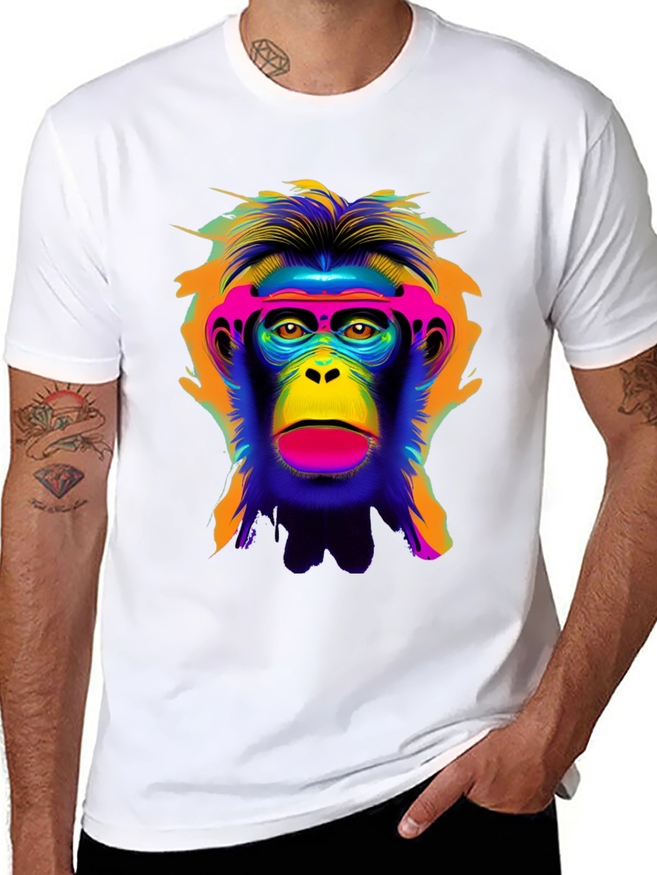 Vibrant Monkey Graphic Tee - Bold Statement Shirt