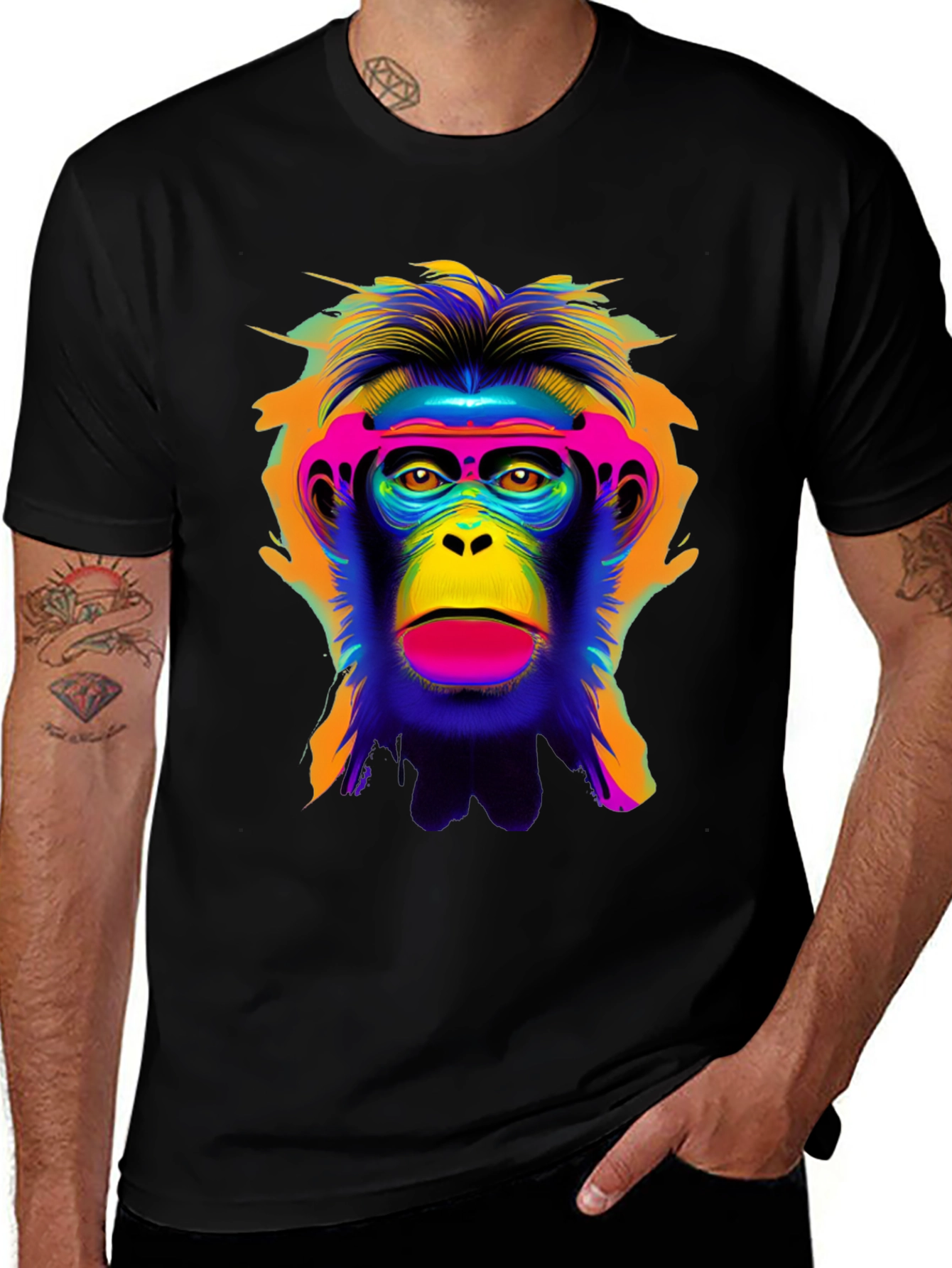 Vibrant Monkey Graphic Tee - Bold Statement Shirt
