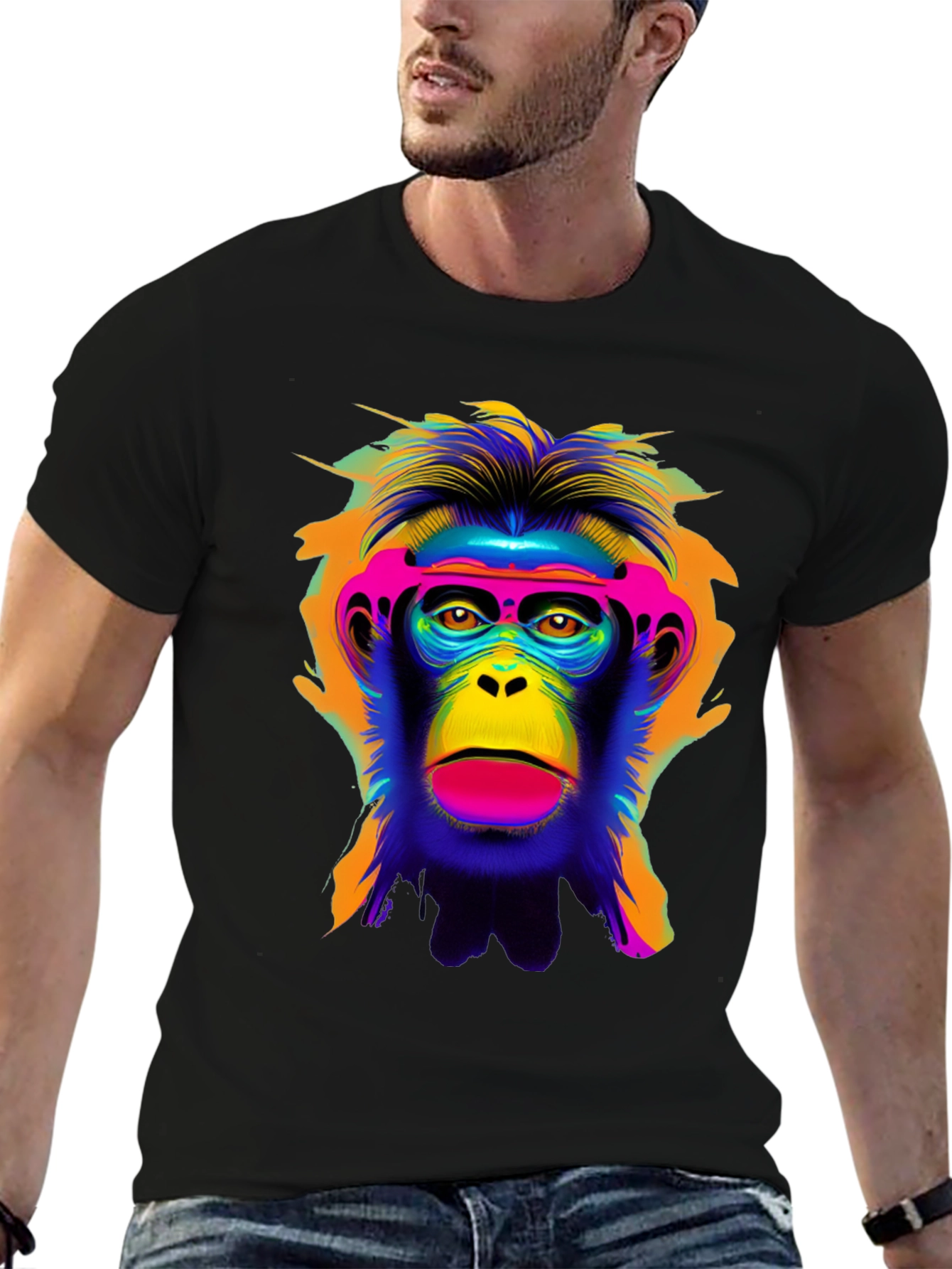 Vibrant Monkey Graphic Tee - Bold Statement Shirt