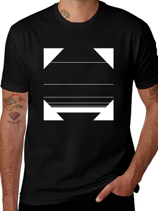 Modern Graphic Print Black T-Shirt