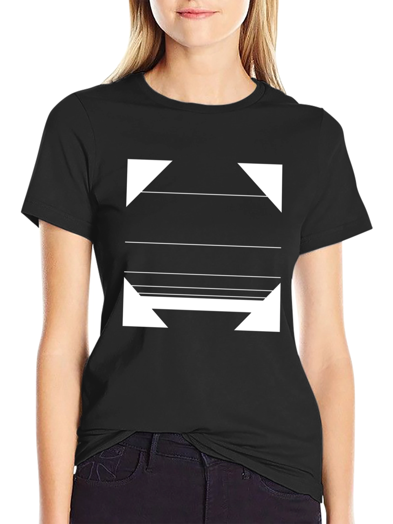 Modern Graphic Print Black T-Shirt