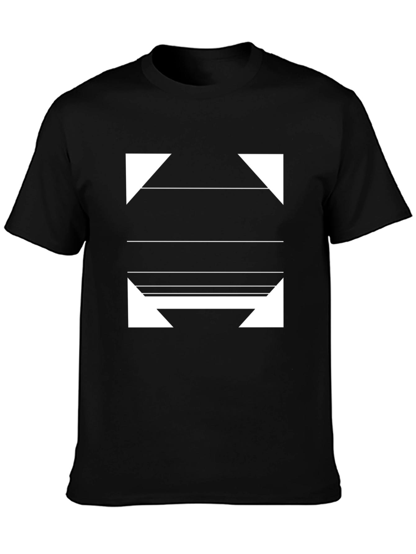 Modern Graphic Print Black T-Shirt