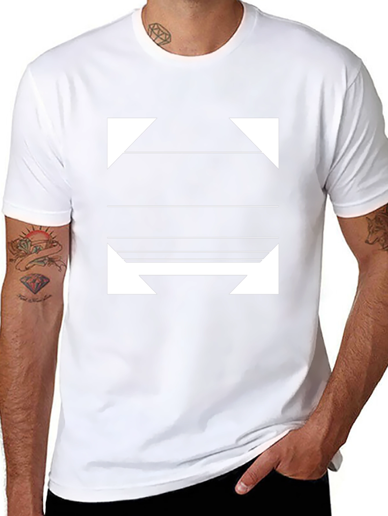 Modern Graphic Print Black T-Shirt