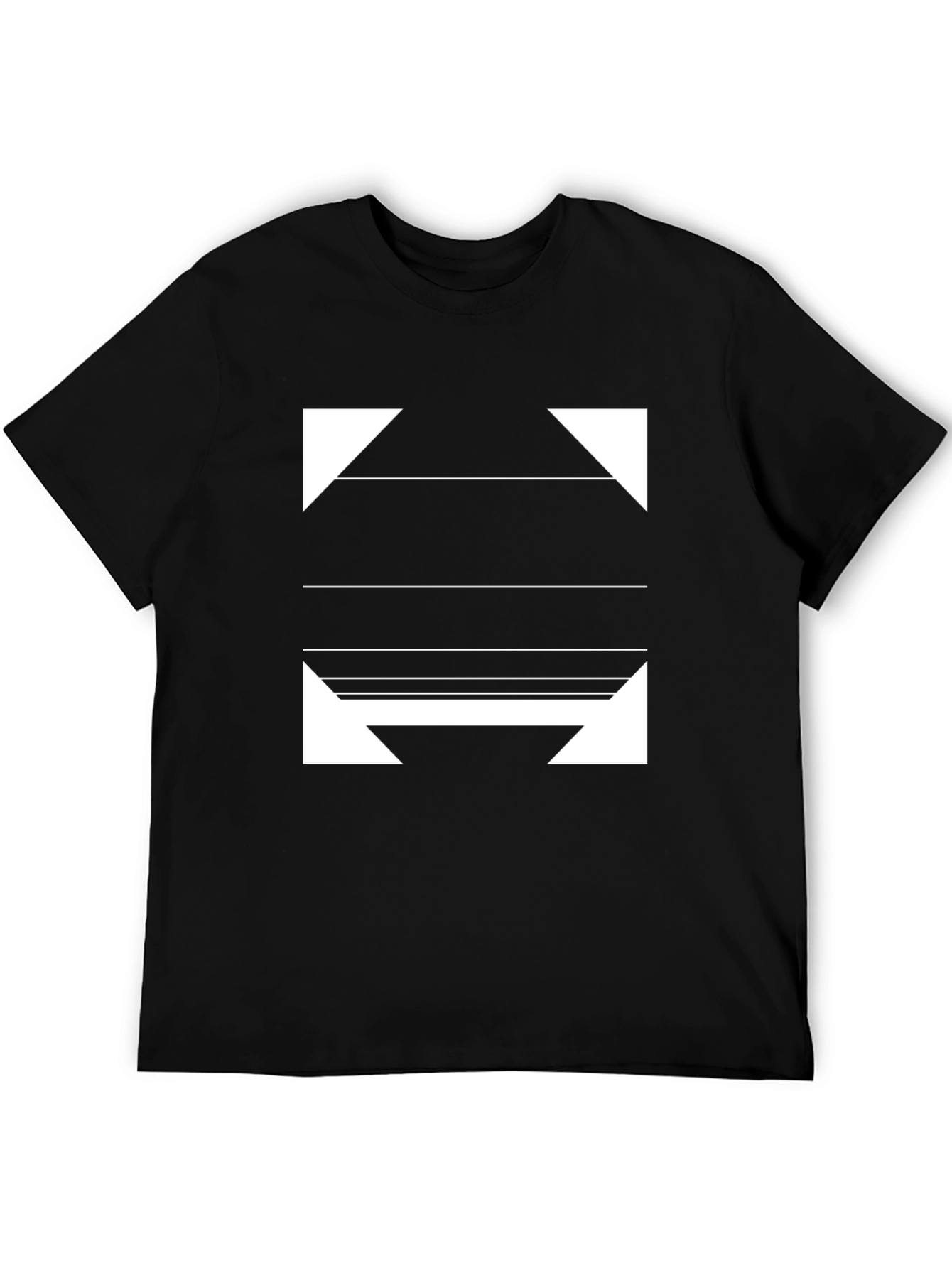 Modern Graphic Print Black T-Shirt