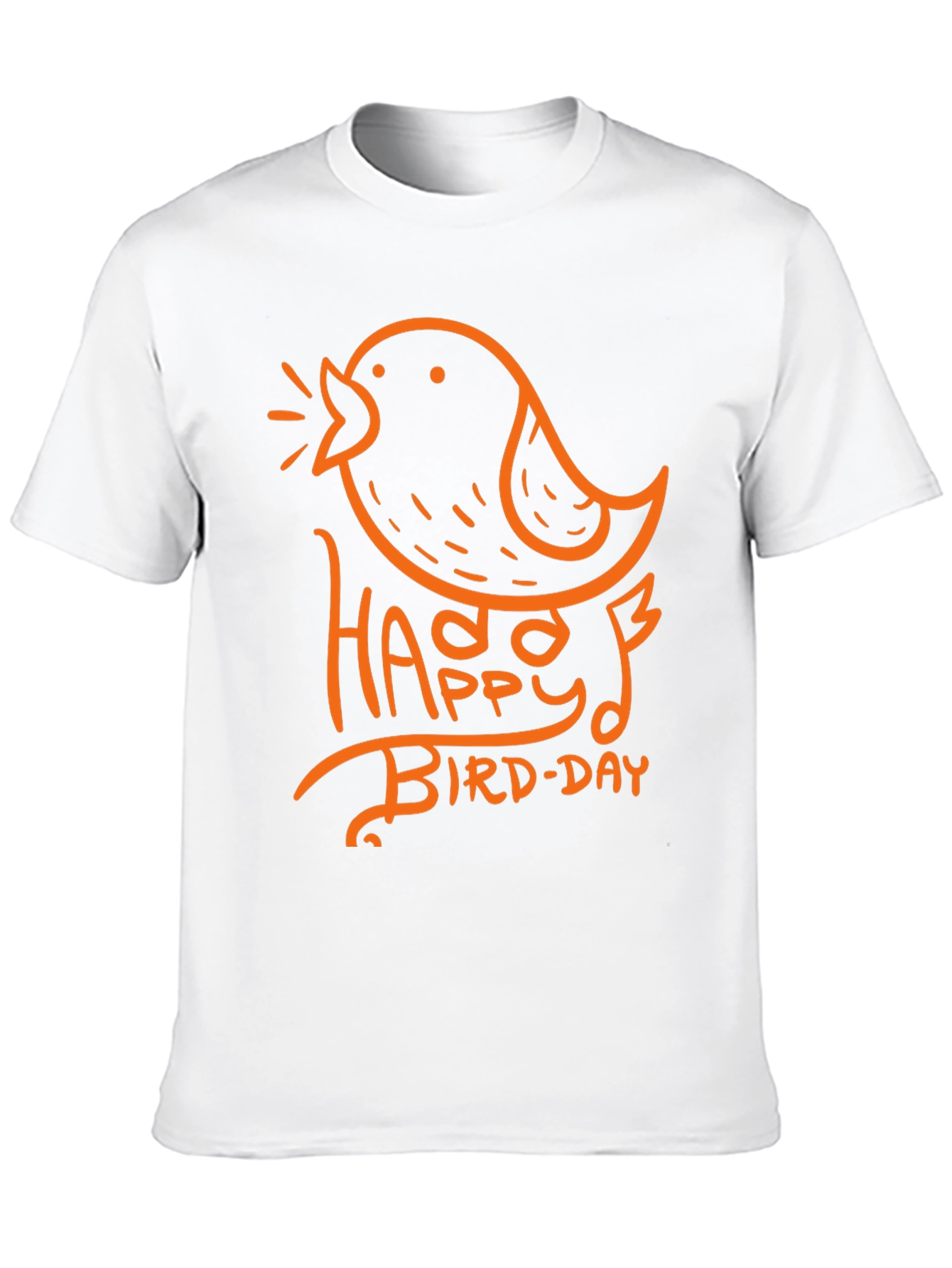 Happy Bird-Day Graphic Tee - Black Casual T-Shirt