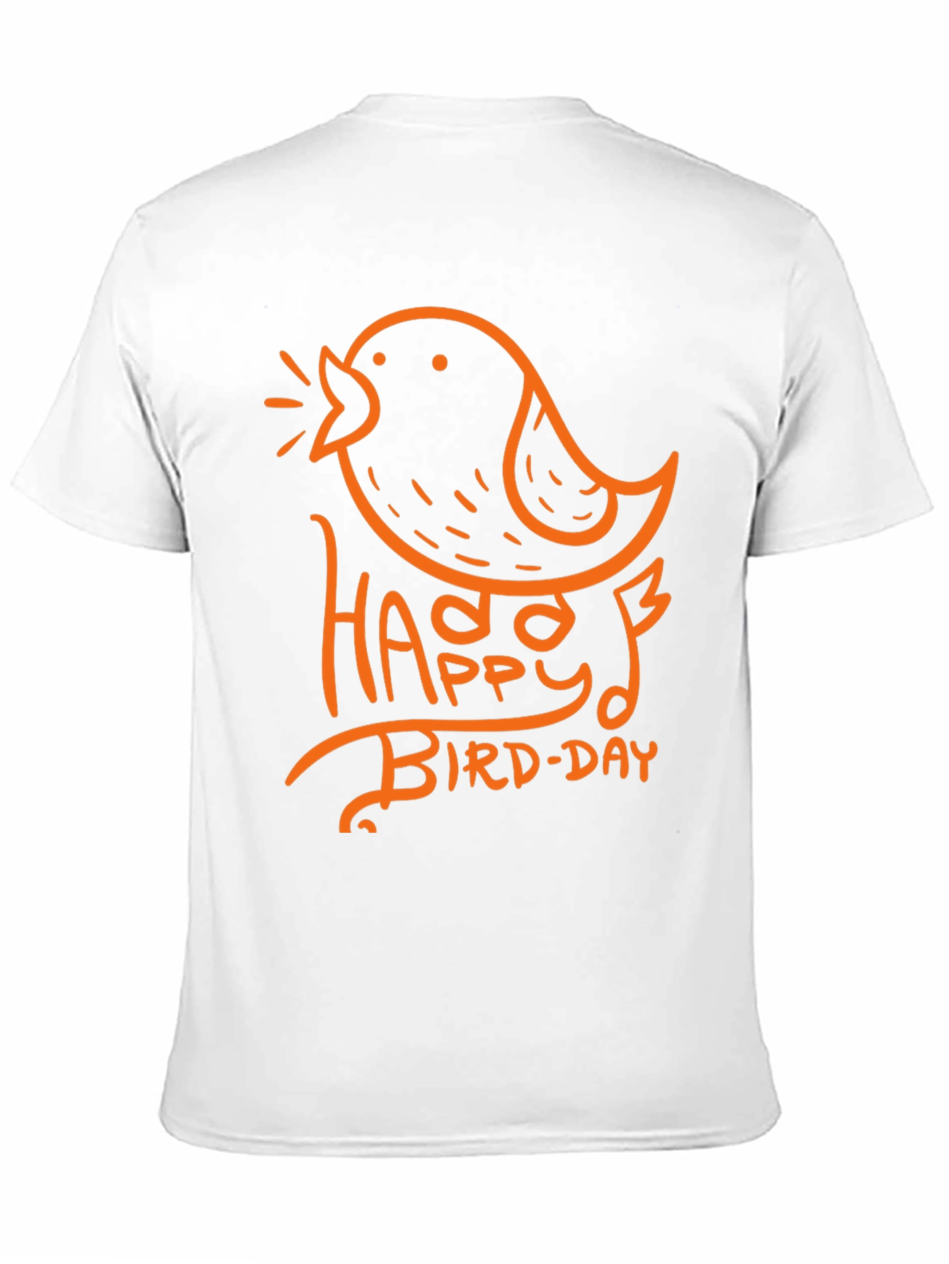 Happy Bird-Day Graphic Tee - Black Casual T-Shirt