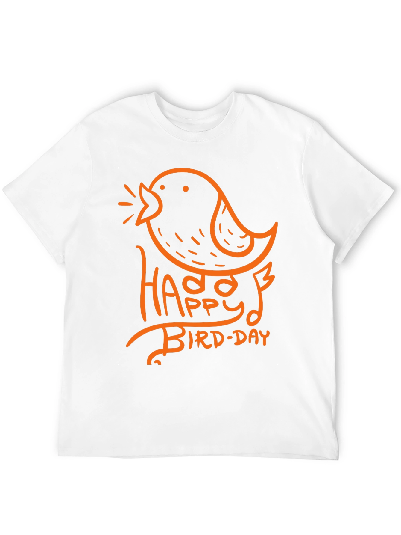 Happy Bird-Day Graphic Tee - Black Casual T-Shirt