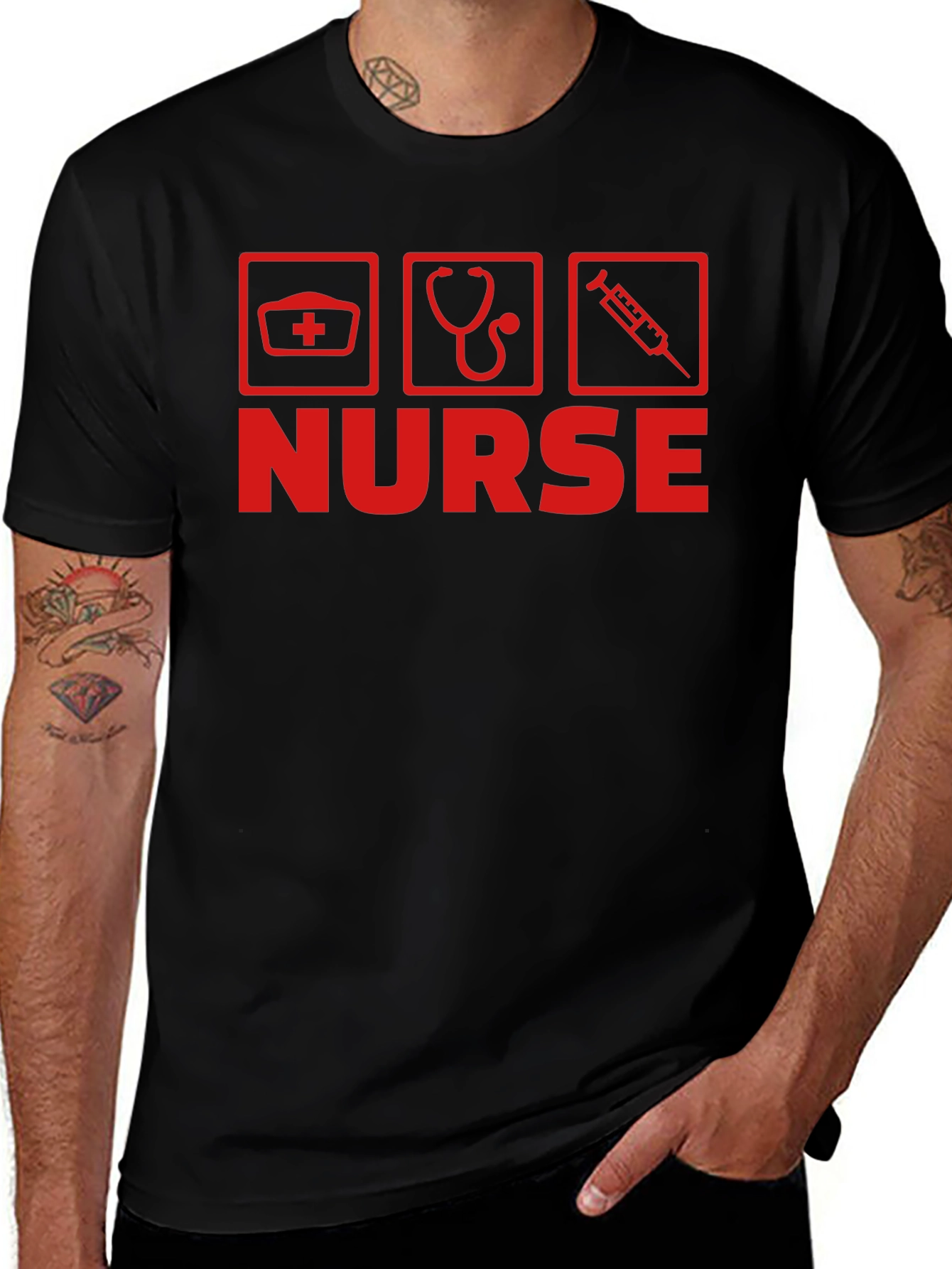 Nurse Symbol Graphic Tee - Black