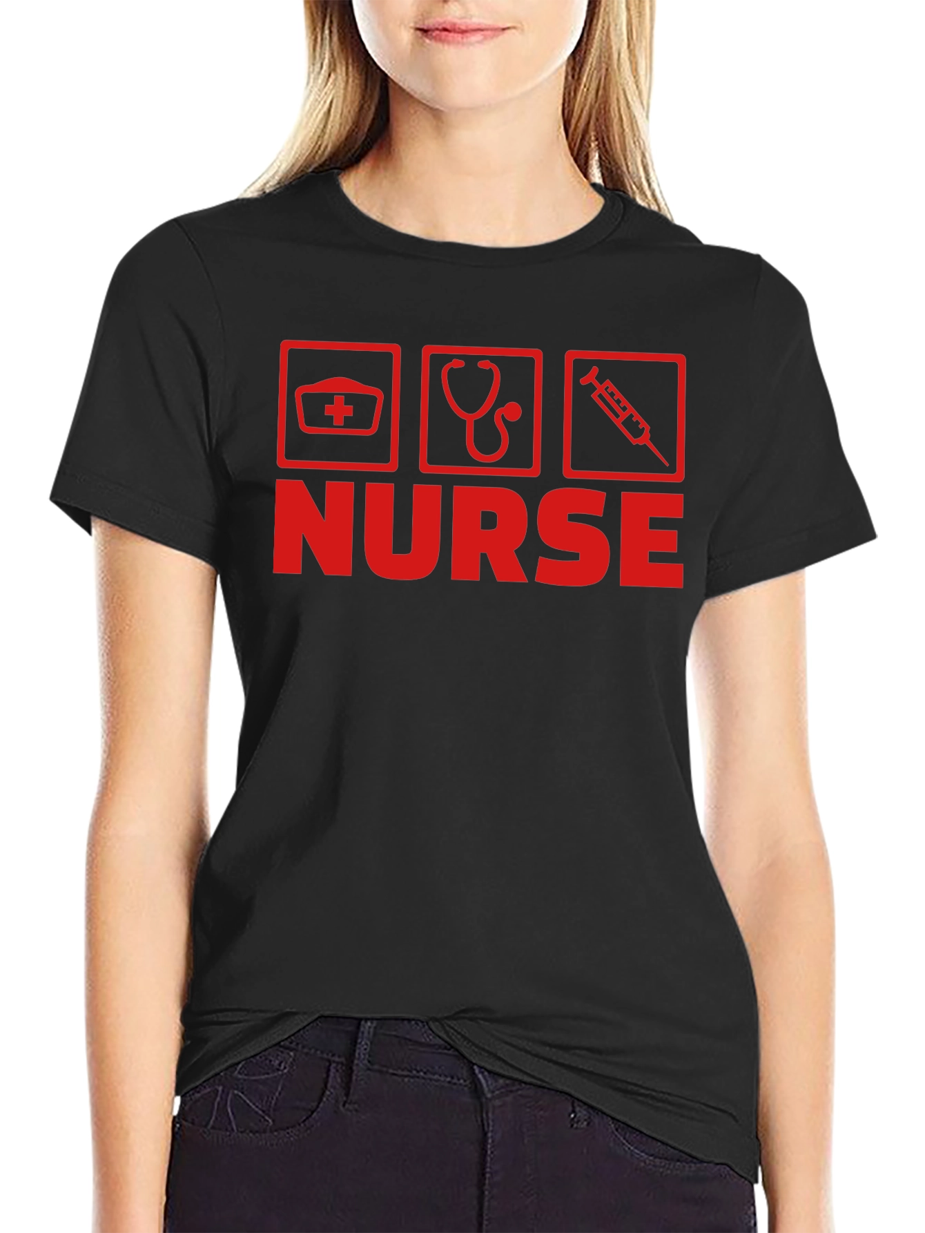 Nurse Symbol Graphic Tee - Black
